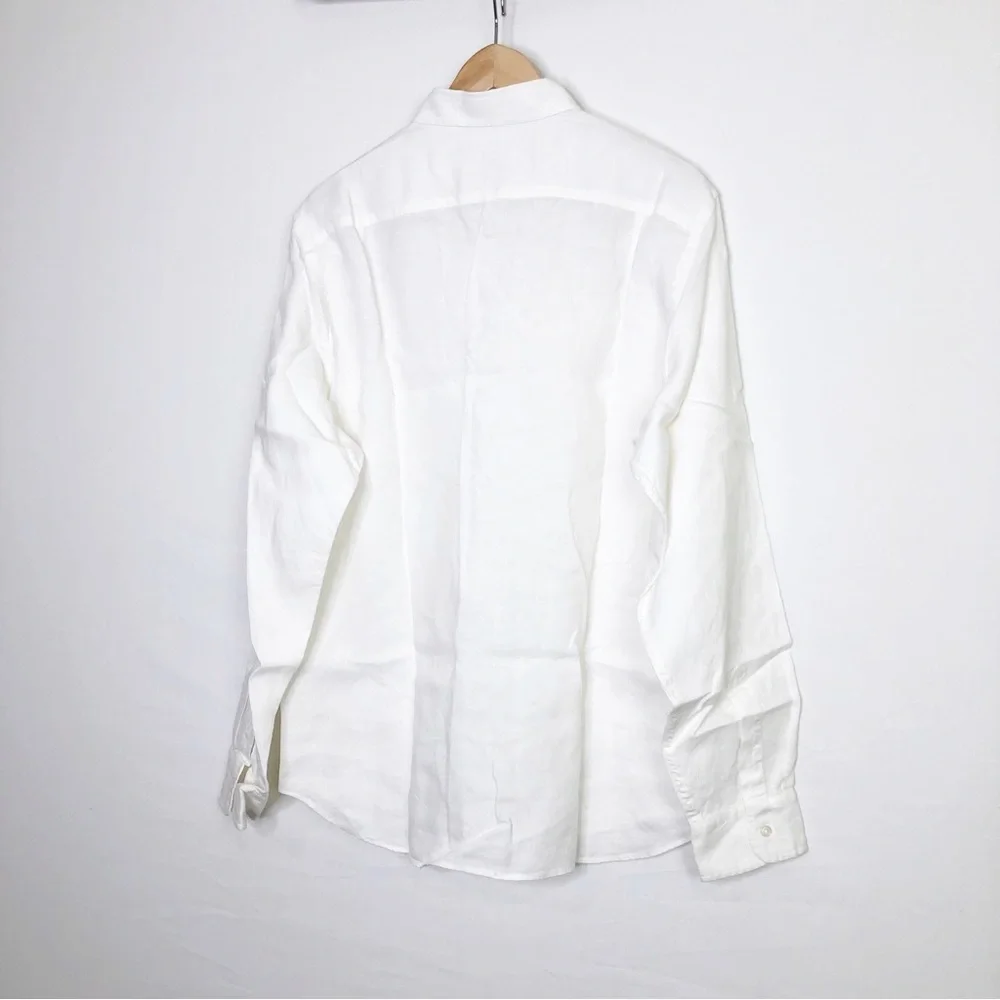 J.Crew white Irish linen, button-down shirt by Baird Mc Nutt